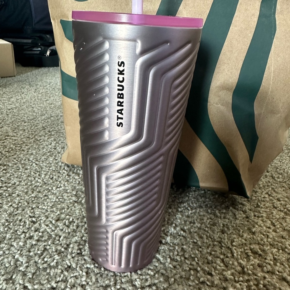 Starbucks Metallic Tumbler with Pink Lid
